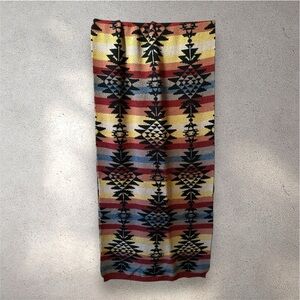 American Eagle Outfitters southwestern print oversized scarf ribbed hem 76X20 in
